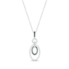 Thumbnail Image 1 of Round-Cut Black & White Diamond Oval Link Necklace 1/4 ct tw Sterling Silver 18&quot;