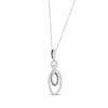 Thumbnail Image 2 of Round-Cut Black & White Diamond Oval Link Necklace 1/4 ct tw Sterling Silver 18&quot;