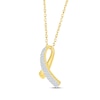 Thumbnail Image 2 of Round-Cut Diamond Ribbon Necklace 1/6 ct tw 10K Yellow Gold 18&quot;