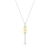 Thumbnail Image 1 of Round-Cut Diamond Link Line Drop Necklace 1/10 ct tw 10K Two-Tone Gold 18&quot;