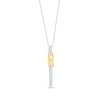 Thumbnail Image 2 of Round-Cut Diamond Link Line Drop Necklace 1/10 ct tw 10K Two-Tone Gold 18&quot;