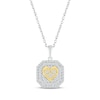 Thumbnail Image 1 of Round-Cut Multi-Diamond Center Heart Necklace 1/3 ct tw 10K Two-Tone Gold 18&quot;