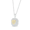 Thumbnail Image 2 of Round-Cut Multi-Diamond Center Heart Necklace 1/3 ct tw 10K Two-Tone Gold 18&quot;