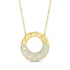 Thumbnail Image 1 of Round-Cut Diamond Spiral Circle Necklace 1/4 ct tw 10K Yellow Gold 18“