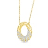 Thumbnail Image 2 of Round-Cut Diamond Spiral Circle Necklace 1/4 ct tw 10K Yellow Gold 18“