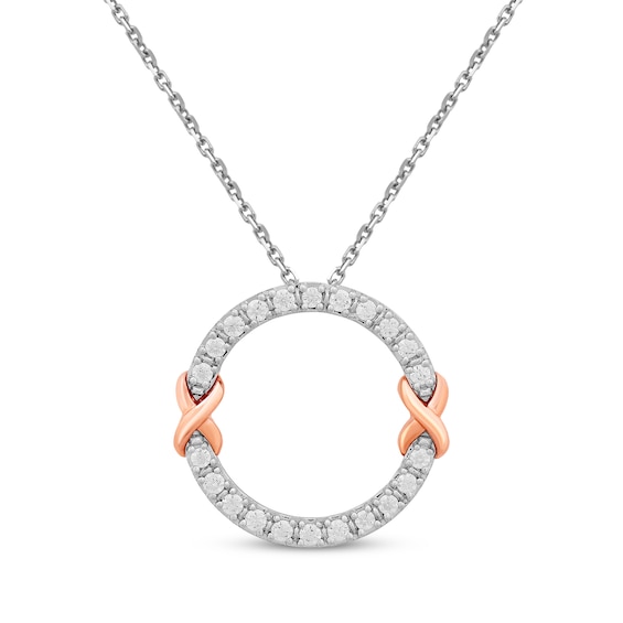 Round-Cut Diamond Necklace 1/3 ct tw 10K Two-Tone Gold 18“
