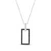 Thumbnail Image 1 of Round-Cut Black & White Diamond Rectangle Necklace 1/5 ct tw Sterling Silver 18”