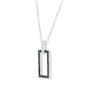 Thumbnail Image 2 of Round-Cut Black & White Diamond Rectangle Necklace 1/5 ct tw Sterling Silver 18”