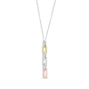 Thumbnail Image 2 of Round-Cut Diamond Paperclip Drop Necklace 1/15 ct tw 10K Tri-Tone Gold 18”