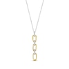 Thumbnail Image 1 of Round-Cut Diamond Paperclip Drop Necklace 1/15 ct tw 10K Two-Tone Gold 18”