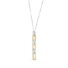 Thumbnail Image 2 of Round-Cut Diamond Paperclip Drop Necklace 1/15 ct tw 10K Two-Tone Gold 18”