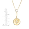 Thumbnail Image 1 of Round-Cut Diamond Cross Disc Paperclip Chain Y-Drop Necklace 1/2 ct tw 10K Yellow Gold 18”