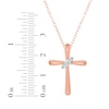 Thumbnail Image 1 of Round-Cut Diamond Wrapped Cross Necklace 1/6 ct tw 10K Rose Gold 18"