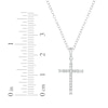 Thumbnail Image 2 of Baguette & Round-Cut Diamond Cross Necklace 1/5 ct tw 10K White Gold 18&quot;