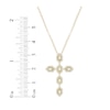 Thumbnail Image 2 of Baguette & Round-Cut Diamond Cross Necklace 1/2 ct tw 10K Yellow Gold 18&quot;