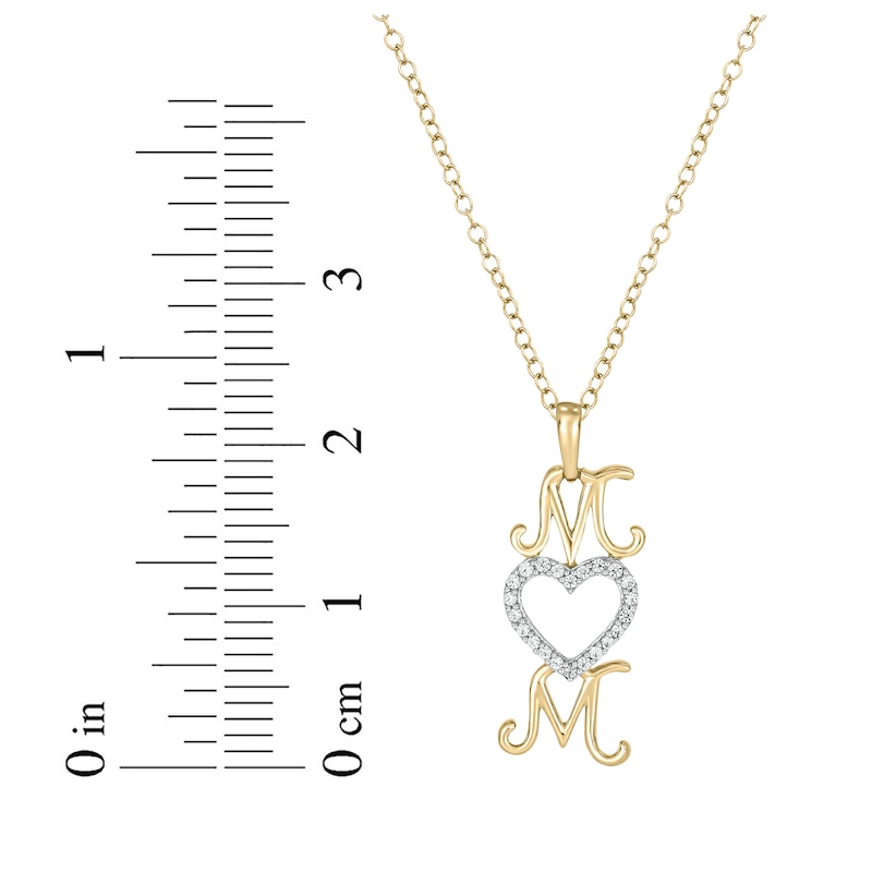 1/10 CT. T.W. Diamond V Initial Necklace in 10K Gold - 17