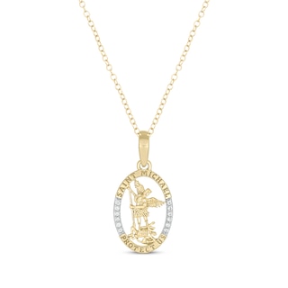 14KT Yellow Gold Hand of Hamsa Necklace 0.09 CT. T.W. - Spence Diamonds