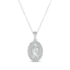 Thumbnail Image 1 of Round-Cut Diamond Our Lady of Guadalupe Oval Necklace 1/4 ct tw Sterling Silver 18&quot;