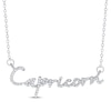 Thumbnail Image 1 of Round-Cut Diamond &quot;Capricorn&quot; Zodiac Necklace 1/5 ct tw Sterling Silver 18&quot;