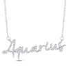 Thumbnail Image 1 of Round-Cut Diamond &quot;Aquarius&quot; Zodiac Necklace 1/5 ct tw Sterling Silver 18&quot;