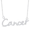 Thumbnail Image 1 of Round-Cut Diamond &quot;Cancer&quot; Zodiac Necklace 1/5 ct tw Sterling Silver 18&quot;