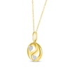 Thumbnail Image 1 of Diamond Yin-Yang Heart Necklace 1/20 ct tw 10K Yellow Gold 18"