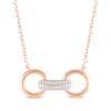 Thumbnail Image 1 of Diamond Double Circle Link Necklace 1/10 ct tw 10K Rose Gold 18”