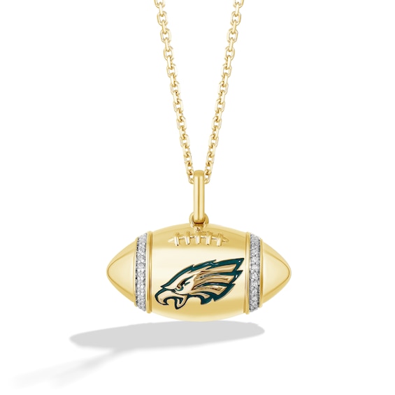 Philadelphia Eagles Pierced Football 14 KT Gold Pendant