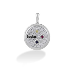 True Fans Pittsburgh Steelers 1/4 CT. T.W. Diamond Logo Charm in 10K White Gold