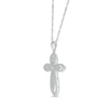 Thumbnail Image 2 of Diamond Curved Cross Necklace 1/3 ct tw 10K White Gold 18&quot;