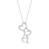 Thumbnail Image 1 of Diamond Swirling Hearts Drop Necklace 1/6 ct tw 10K White Gold 18&quot;