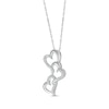 Thumbnail Image 2 of Diamond Swirling Hearts Drop Necklace 1/6 ct tw 10K White Gold 18&quot;