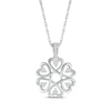 Thumbnail Image 1 of Diamond Heart Eternal Knot Circle Necklace 1/10 ct tw Sterling Silver 18&quot;