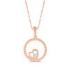 Thumbnail Image 1 of Diamond Accent Heart Beaded Circle Necklace 10K Rose Gold 18&quot;