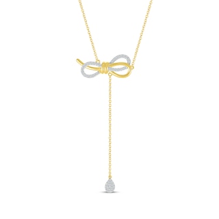 Hallmark Diamonds Key Necklace 1/10 ct tw 10K Yellow Gold 18