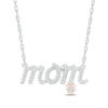 Thumbnail Image 1 of Diamond &quot;Mom&quot; Heart Dangle Necklace 1/10 ct tw Sterling Silver & 10K Rose Gold