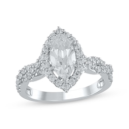 Lab-Created Diamonds by KAY Marquise-Cut Diamond Engagement Ring 1-1/2 ct tw 14K White Gold
