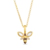 Thumbnail Image 1 of Le Vian Garden Party Mother of Pearl Bee Necklace 1/15 ct tw Diamonds 14K Honey Gold 19&quot;