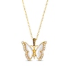 Thumbnail Image 1 of Le Vian Garden Party Mother of Pearl Butterfly Necklace 3/8 ct tw Diamonds 14K Honey Gold 19&quot;