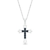 Thumbnail Image 0 of Black Diamond Cross Necklace 1/20 ct tw Sterling Silver 18"