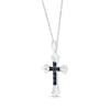 Thumbnail Image 1 of Black Diamond Cross Necklace 1/20 ct tw Sterling Silver 18"