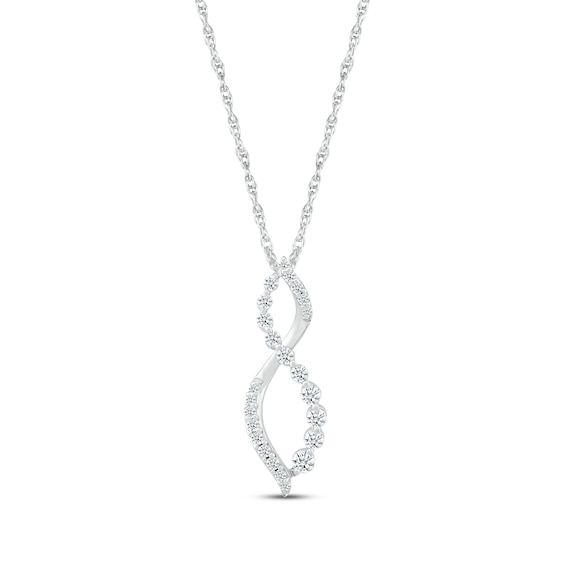 Diamond Twist Swirl Necklace 1/4 ct tw Sterling Silver 18"