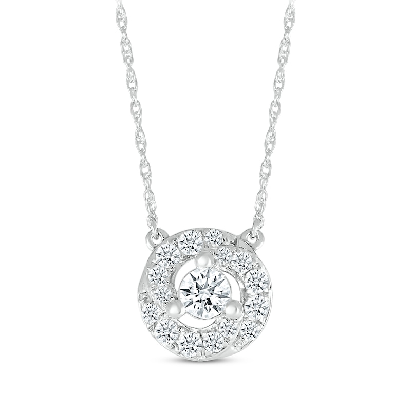 Main Image 1 of Diamond Swirl Necklace 1/3 ct tw 10K White Gold 18&quot;