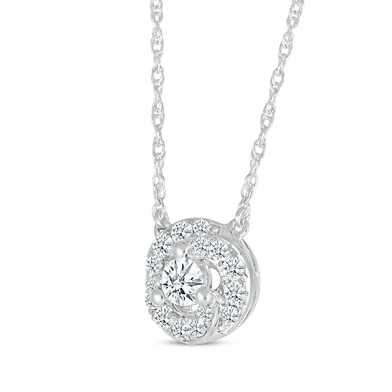 Main Image 2 of Diamond Swirl Necklace 1/3 ct tw 10K White Gold 18&quot;