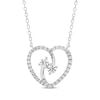 Thumbnail Image 1 of Diamond Two-Stone Heart Necklace 1/2 ct tw 10K White Gold 18&quot;