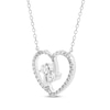 Thumbnail Image 2 of Diamond Two-Stone Heart Necklace 1/2 ct tw 10K White Gold 18&quot;