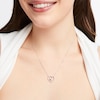 Thumbnail Image 4 of Diamond Two-Stone Heart Necklace 1/2 ct tw 10K White Gold 18&quot;