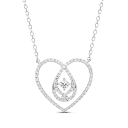 Love Entwined Diamond Heart Necklace 1/5 ct tw 10K White Gold 18&quot;