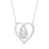 Thumbnail Image 2 of Love Entwined Diamond Heart Necklace 1/5 ct tw 10K White Gold 18&quot;