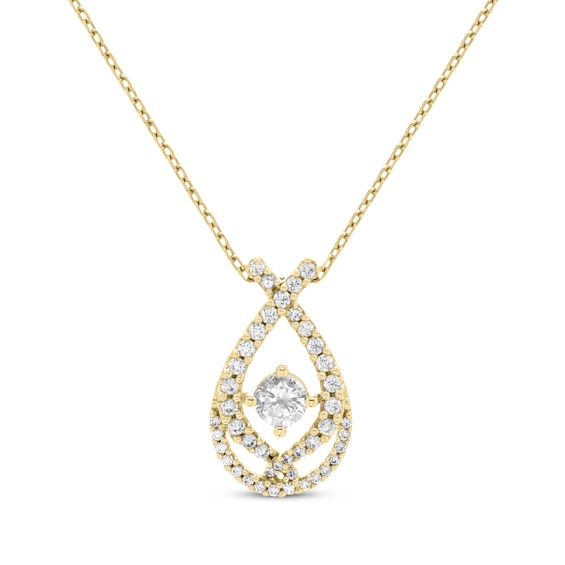 Love Entwined Diamond Necklace 1/3 ct tw 10K Yellow Gold 18"